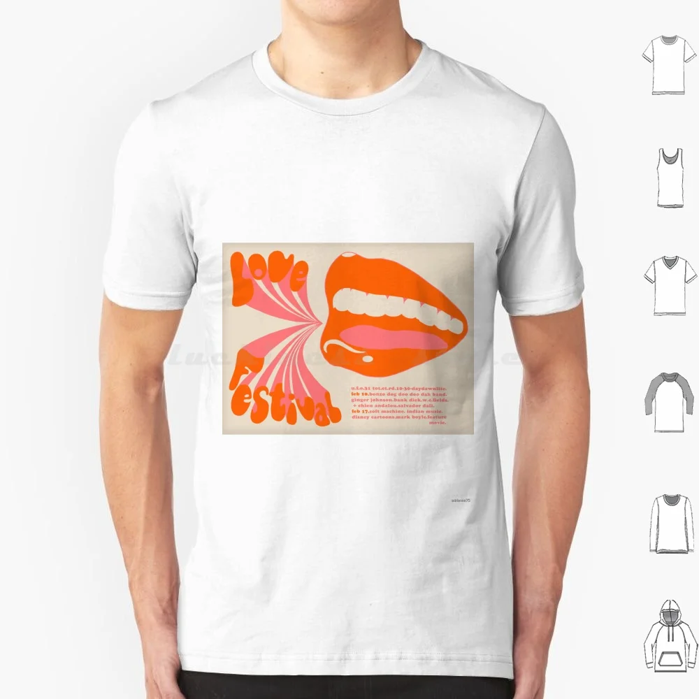 London Love Festival Poster 1960s Psychedelic T Shirt Cotton Men Women DIY Print London Retro Vintage Music Movies Avant Garde