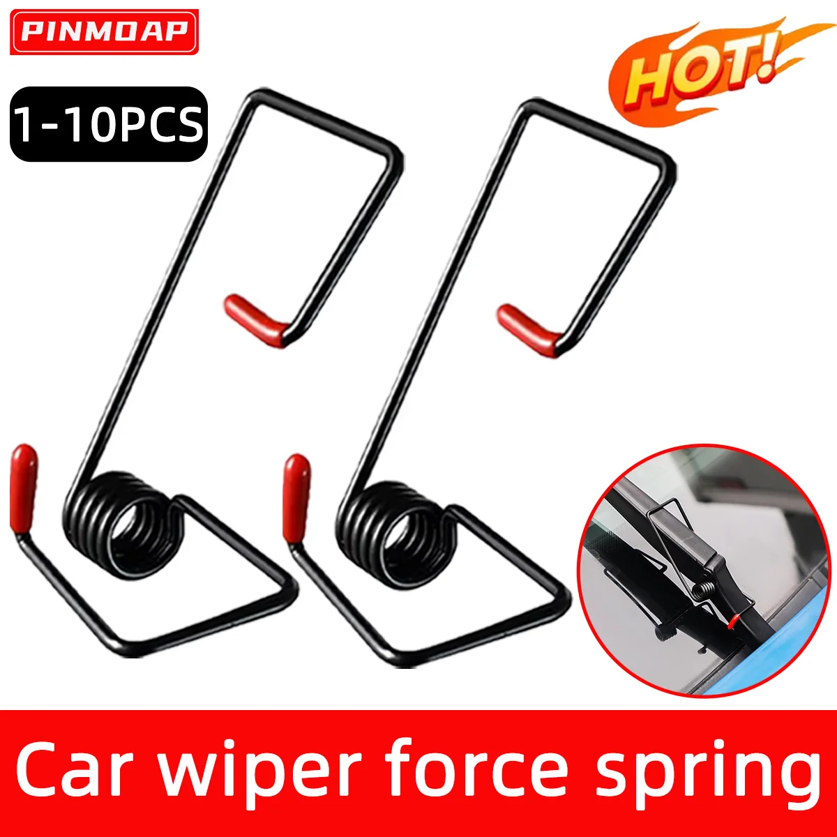 PINMOAP Wischerarm-Kraftfeder General Motors Silent Wiper Booster Hochfester Federstahl, ausgestattet mit Gummimanschette