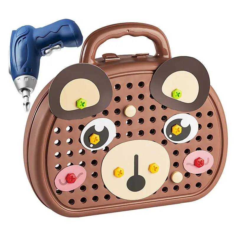 

Toddler Play Tool Bench Kits Kids Screw Tool Box With Electric Drill Educational Engineering Playset Fine Motor Skills Toy For