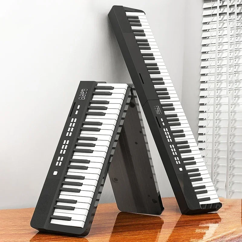 88 Key Foldable Electronic Organ Portable Adults Beginners Keyboard Instruments Step By Step Heavy Hammer Electric Organ