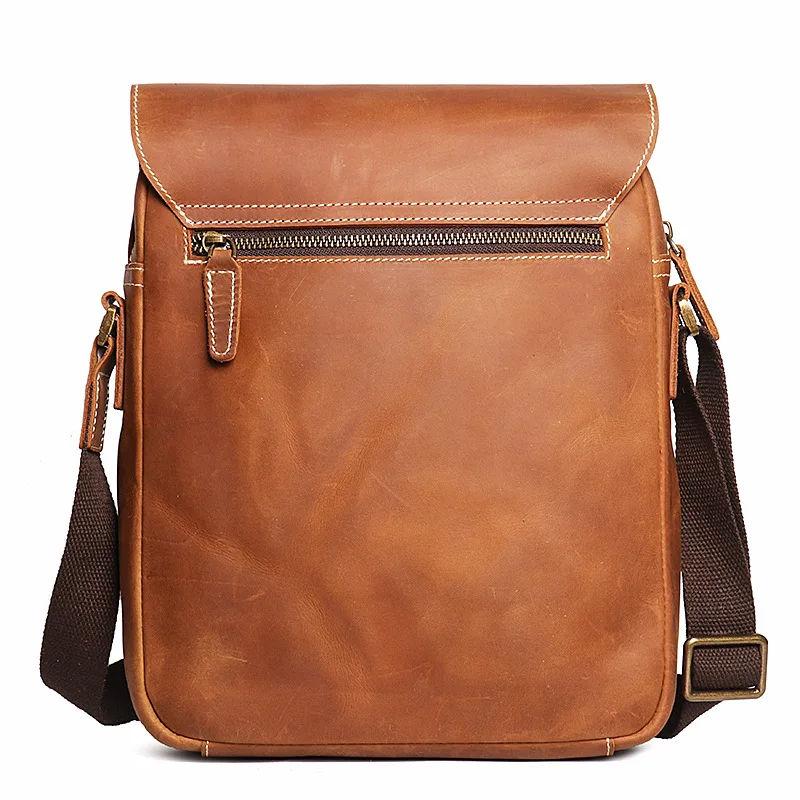 Nesitu Highend Vintage Brown Top Grain Genuine Leather Small Shoulder Women Men Messenger Bags for Phone Purse New M30023