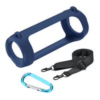 Silicone Bluetooth-compatible Speaker Cover with Carabiner Waterproof Protective Sleeve Adjustable Strap for JBL Flip 6/Flip 5