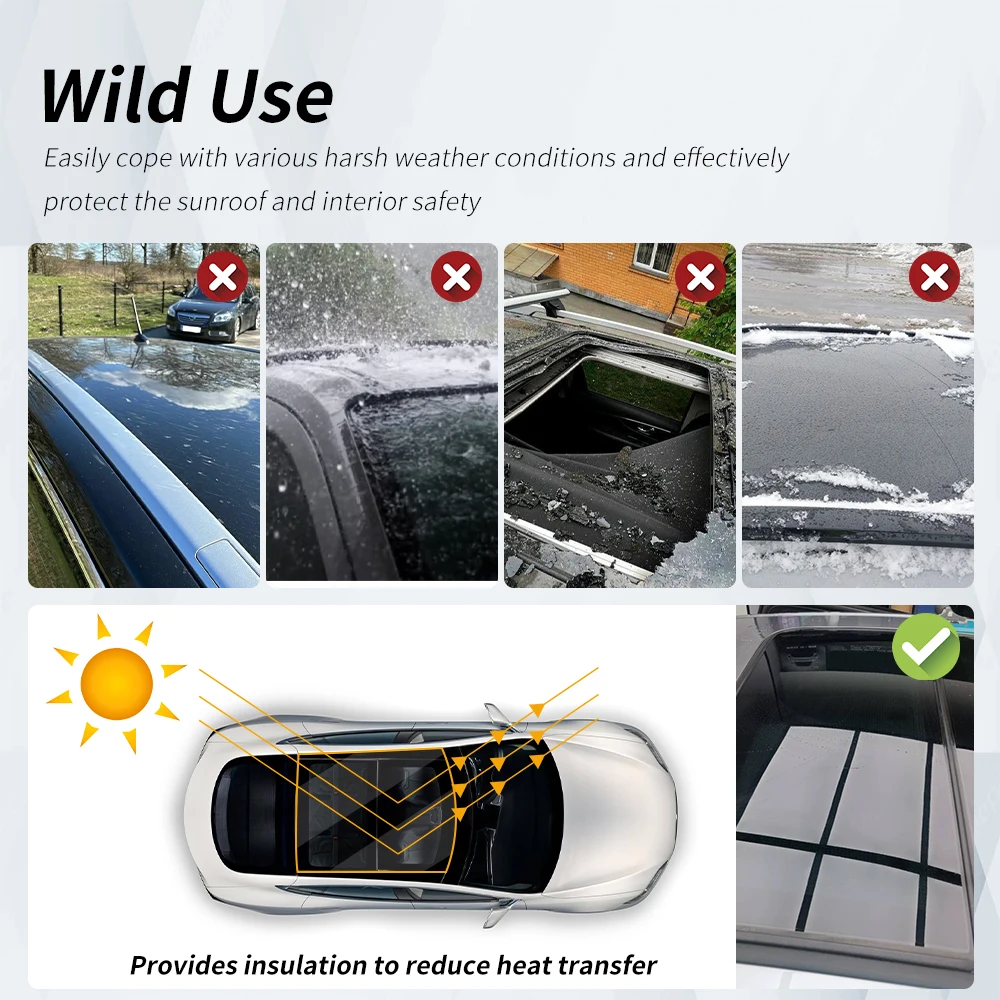 TPU Ice Armor Pre-Cut Sunroof Protection Film Heat Insulation for Tesla Model Y 2020 2021 2022 2023 2024 Car PPF Accessories