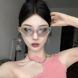 Y2K Rainbow Cat Eye Sunglasses Women for Men Luxury Brand Designer Vintage Sun Glasses Punk Hip Hop Lady UV400