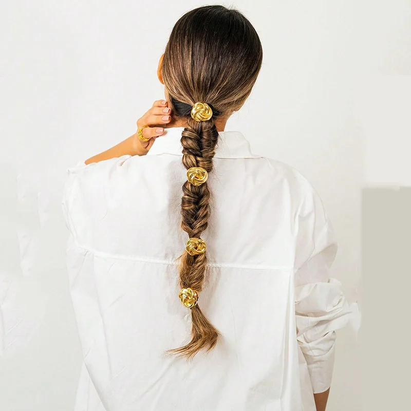 4pcs Fashion Women\'s Hair Accessories Elegant High Ponytail Flower Hair Rope for Daily Holiday Wear Girl Rubber Band Accessories