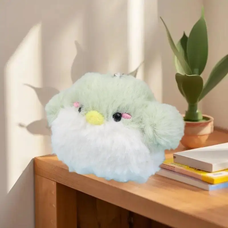 Adorable sac à dos de poupée d'oiseau de dessin animé, porte-clés pendentif en peluche de haute qualité