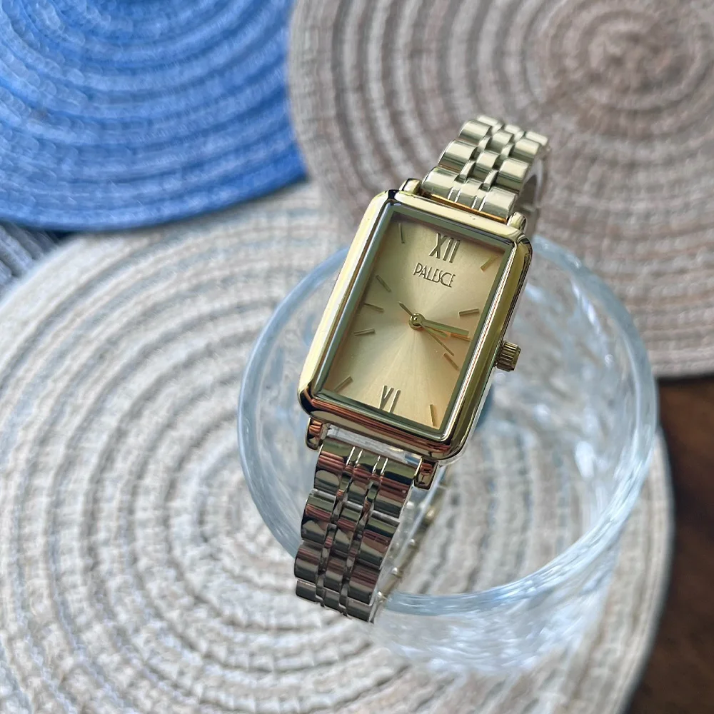 Business Minimalist Women's Watch High-end Temperament Rectangular Gold White Dial Small Bracelet Ladies' Quartz Wristwatches