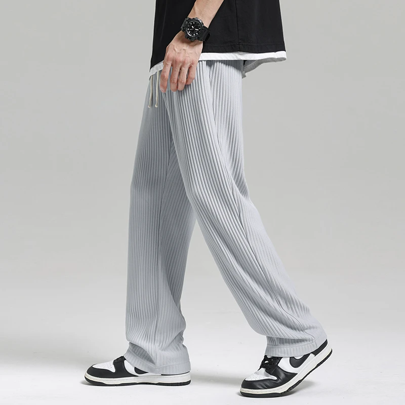 Hanging Straight Wide-leg Men's Pants, Suitable for 2024 Spring and Summer Casual Wear