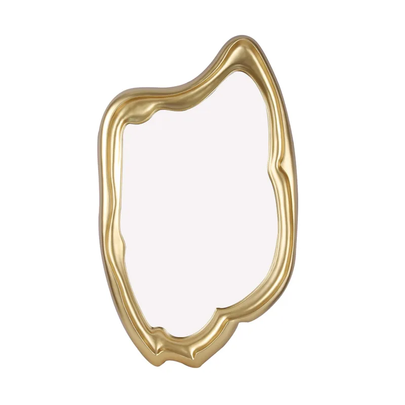 

Nordic baroque decorative mirror special-shaped gold living room art wall hanging light luxury bathroom mirror