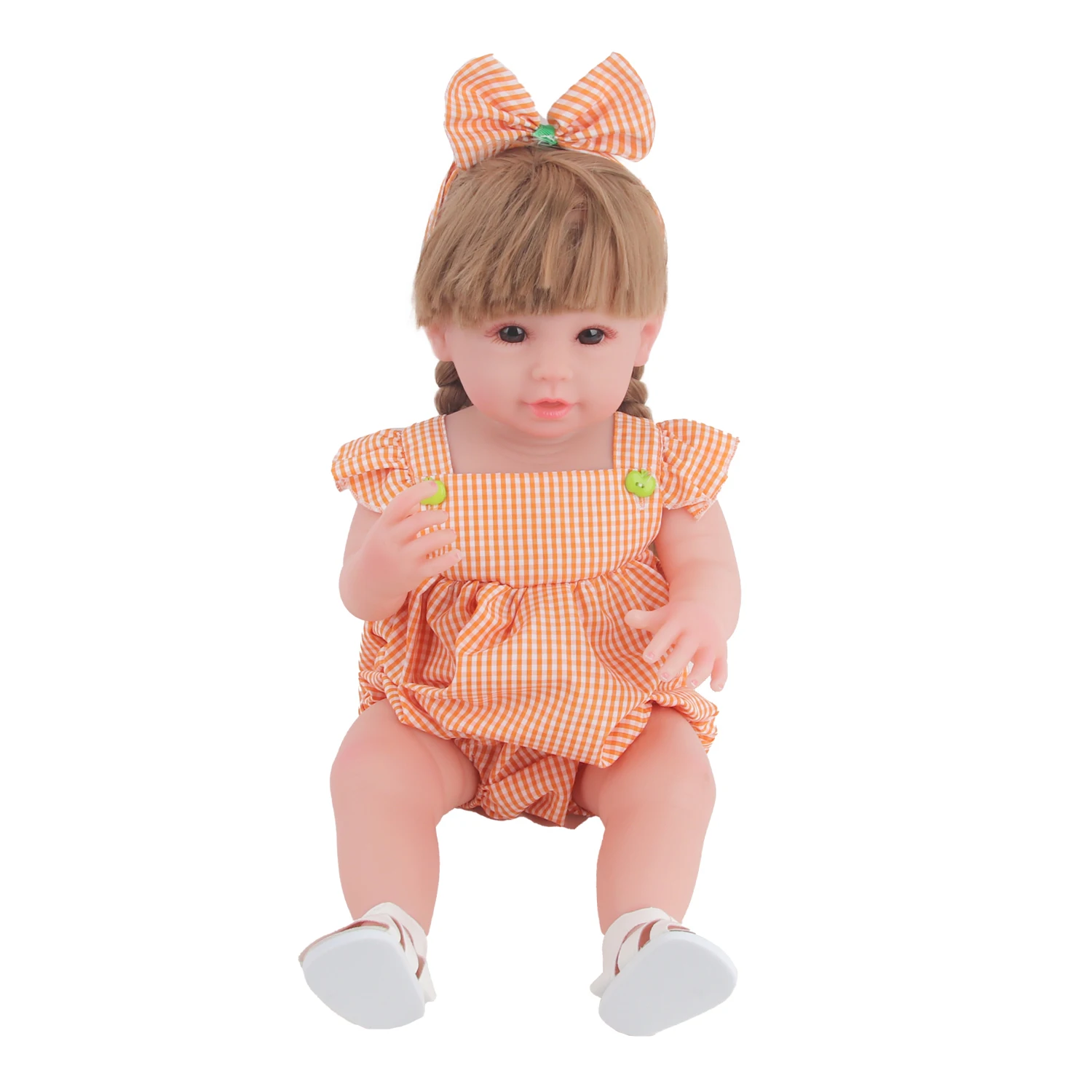 New 55 CM 22 Inch Reborn Dolls Realistic Full Silicone Baby Newborn Girl Doll With Clothes Shoes Princess Toddler Toy Girls Gift