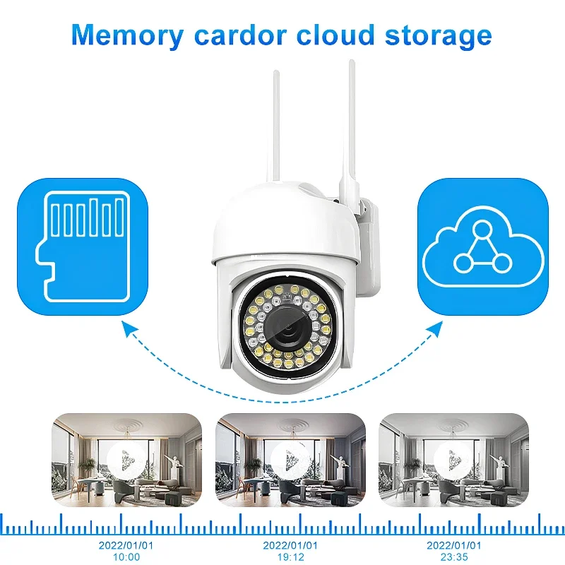 3MP HD Outdoor Security Camera Full Color Night Vision IP65 Waterproof Motion Tracking Two-Way Voice Calls Storage Capability