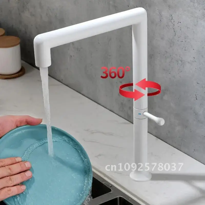 Kitchen Sink Faucet White/Brushed Gold/Gunmetal/Rose Gold/Brushed Kitchen Mixer Rotatable Steel And Tap Hot Stainless Cold