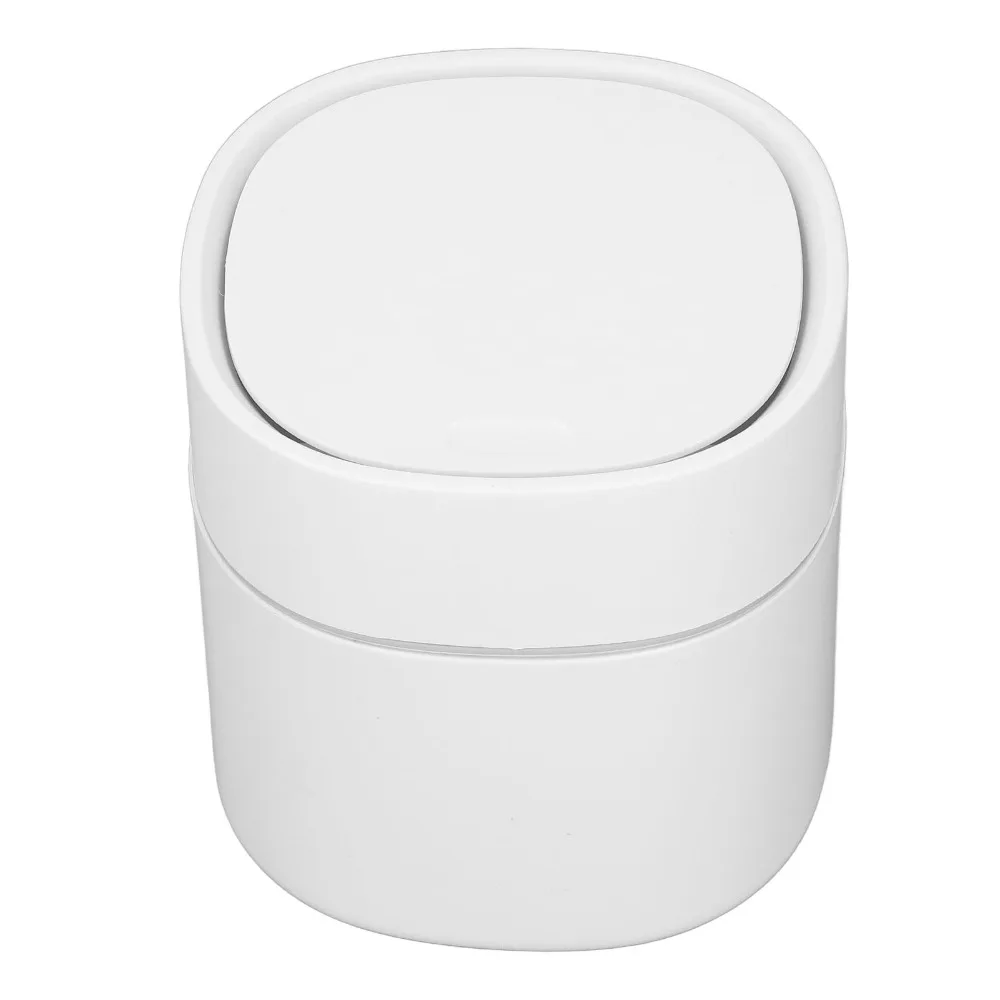 Portable Push Button Lid Mini Desktop Trash Can Small Debris Storage Can Desk Trash Can With Lid Coffee Table