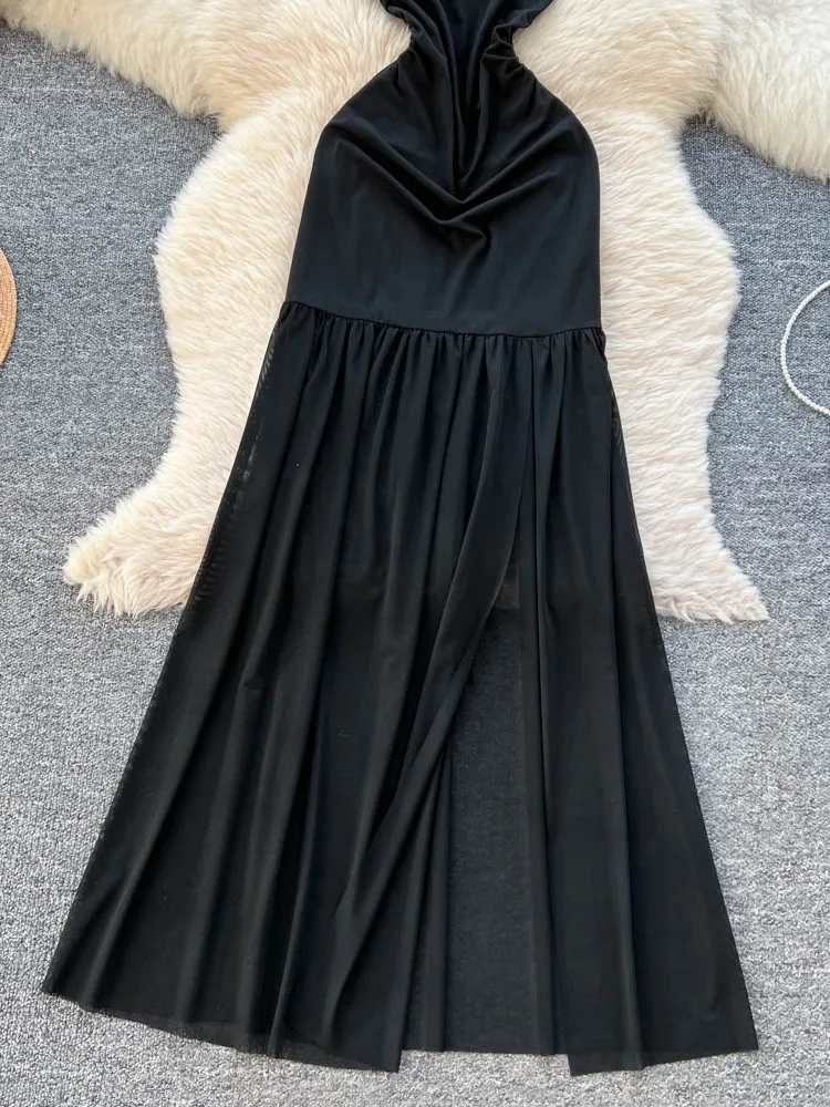 Koreaanse Sle hoge taille Svel Dr Me uitgeholde A-lijn rok woon-werkverkeer Ele Design lange Dr polyestervezel zomer