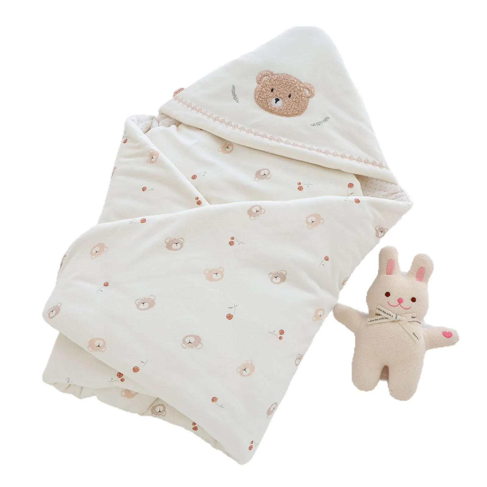 Couverture d'emmaillotage pour nouveau-né en coton épais, motif dessin animé, pour l'hiver, pour la salle d'accouchement, extérieur, douce, pour transporter les bébés, cadeaux