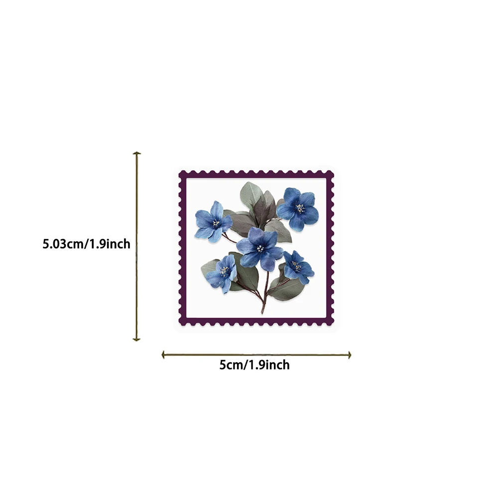10/30/50 قطعة الجمالية الأرجواني زهرة ختم ملصقات شفافة الكتابة على الجدران ملصق DIY بها بنفسك دفتر الأمتعة الهاتف مقاوم للماء PET الشارات