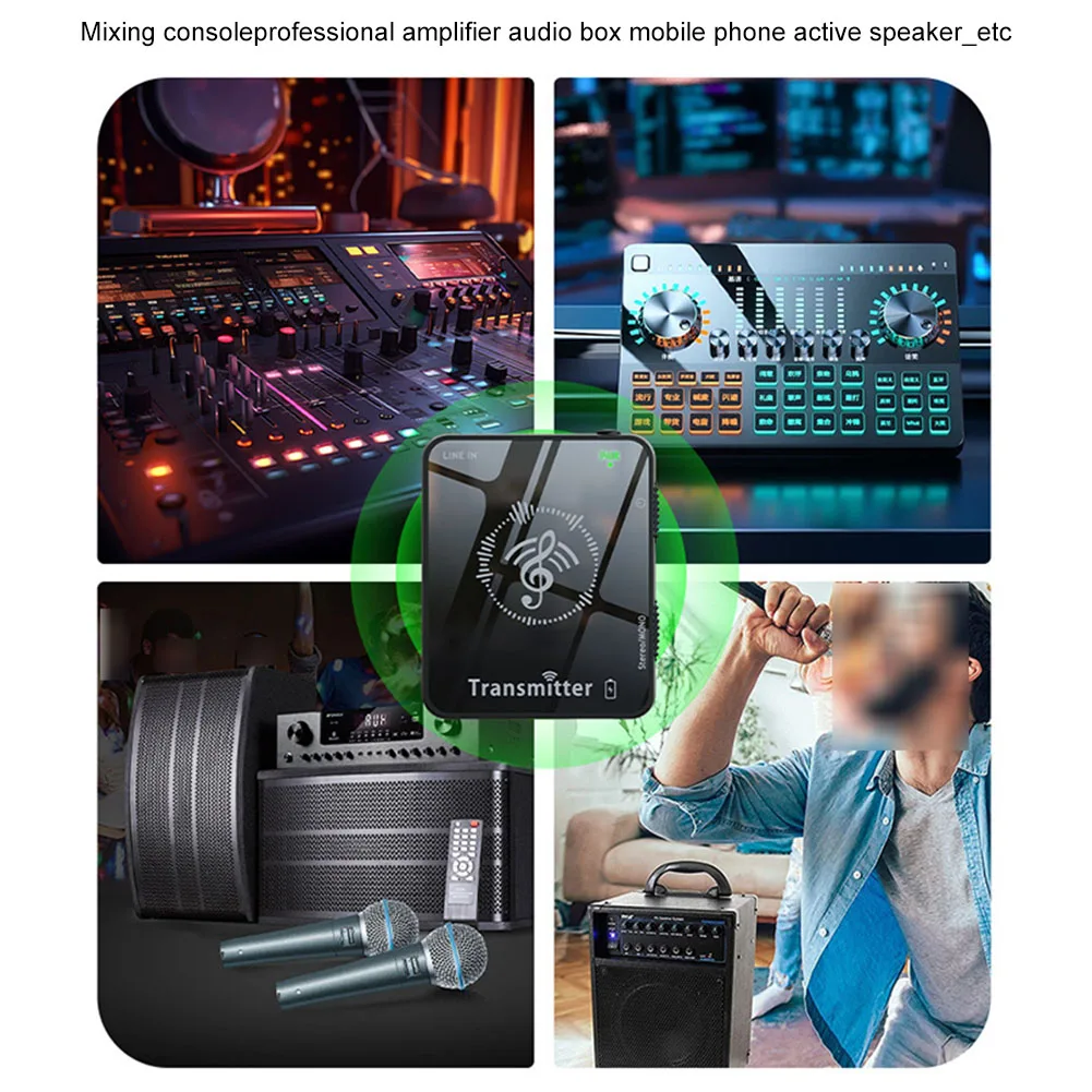2.4GHz Earphone System 2.4G Earphone Transmitter Low Noise Stable Audio Signal 30 Meters Transmission Distance