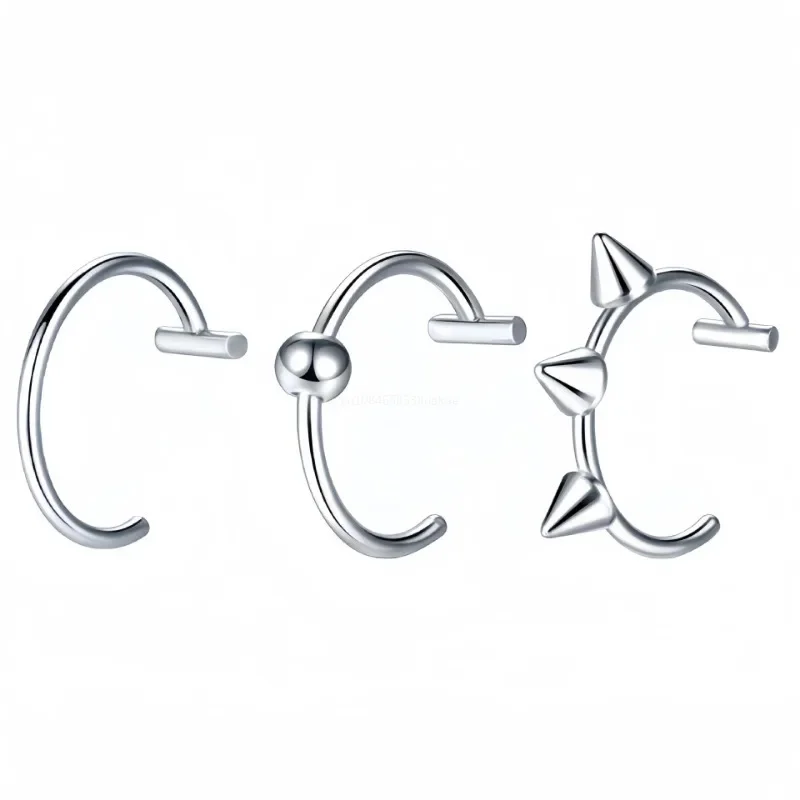 1 pièces en acier inoxydable faux anneau de nez cerceau Septum anneaux C Clip lèvre anneau boucle d'oreille faux nez Piercing femmes corps bijoux Non percés