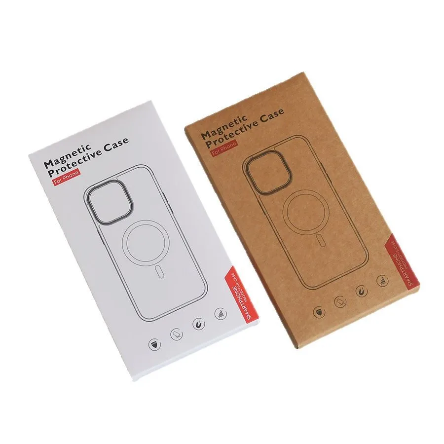 Univers Apple Magnetic Phone Case Packaging Box Phone Cover Shell Box General Phone Case Packaging Neutral Kraft Paper Box