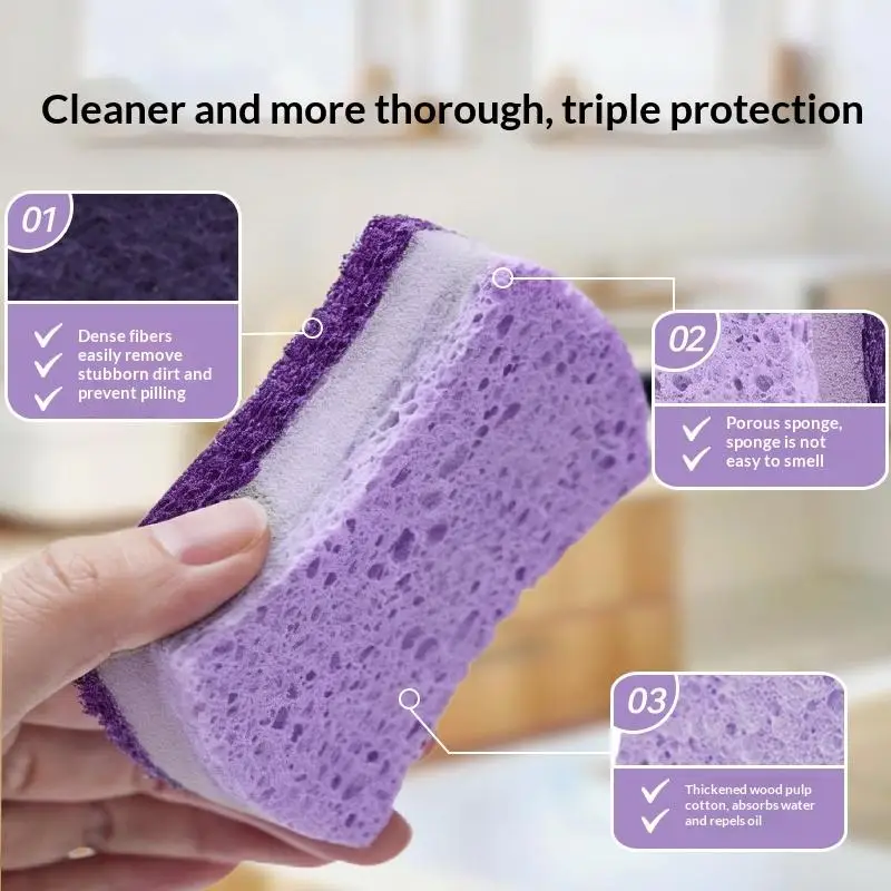 Hot Sale 5Pcs Heavy Duty Kitchen Scrub Sponges Multi Purpose Dishwashing Cleaning Sponges Household Daily Cleaning Supplies