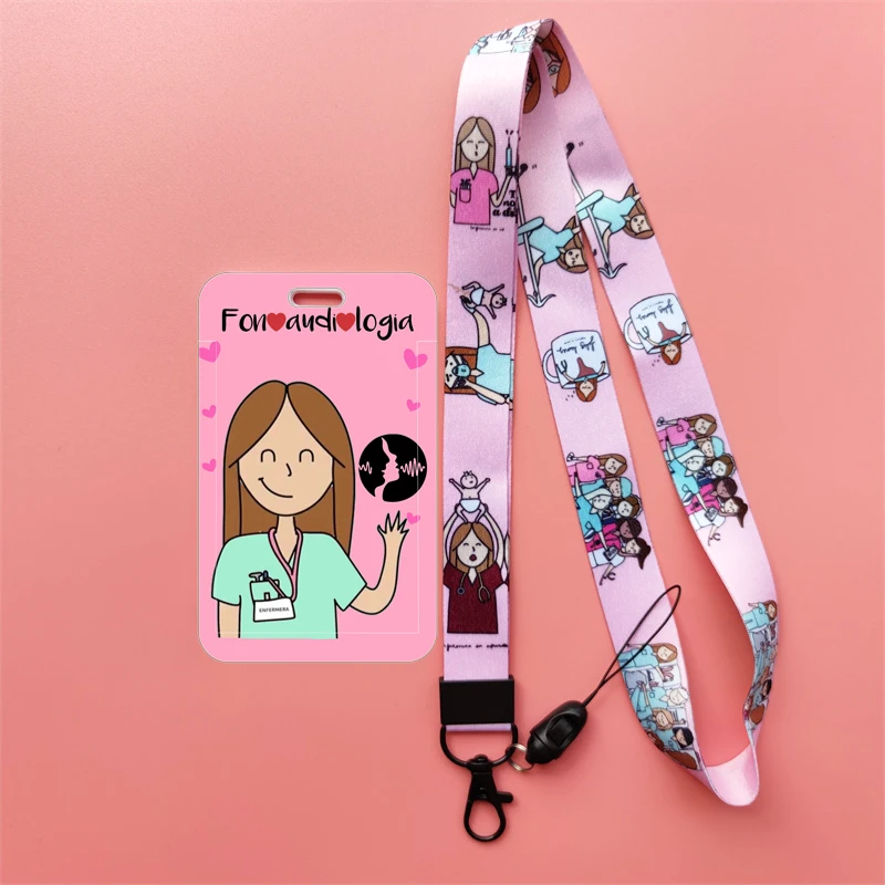 Arzt, Krankenschwester, Damen-Lanyards, Ausweishalter, Krankenhaus-Ausweishalter, zum Aufhängen, Seil, Lanyard, amüsantes Kartenetui, Mädchen, einziehbarer Clip – Detail 9