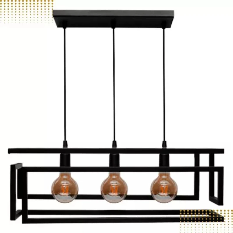 Pendant Luminaire Industrial  Triple 3 Bulbs Color Black 110V/220V Luminaires Ceiling Lamps