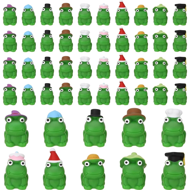 5/10 Pcs Novelty Mini Resin Frogs Miniatures,  Frogs Wearing Hats Figures for DIY Craft Projects Home Decoration Supplies