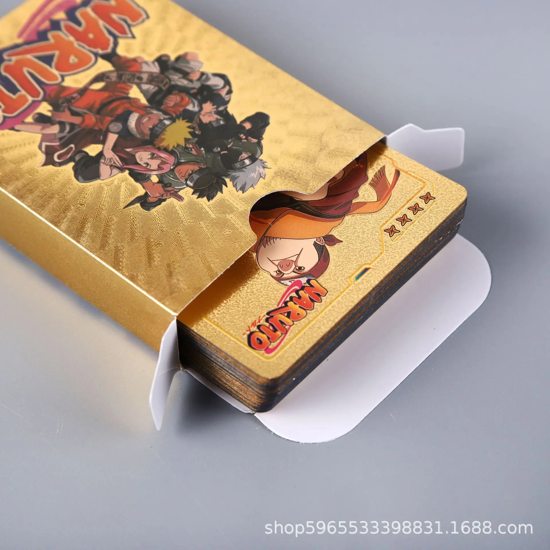 55pcs Naruto Card Gold English Series Kakashi Uchiha Sasuke Rare Collection Combat Children Fan Gift Desktop Game Toy view 4