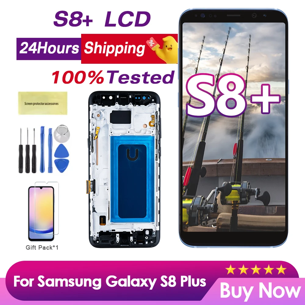 AAA Quality LCD S8+ For Samsung Galaxy S8 Plus SM-G955F SM-G955FD LCD Display Touch Screen Digitizer With Frame Assembly Display