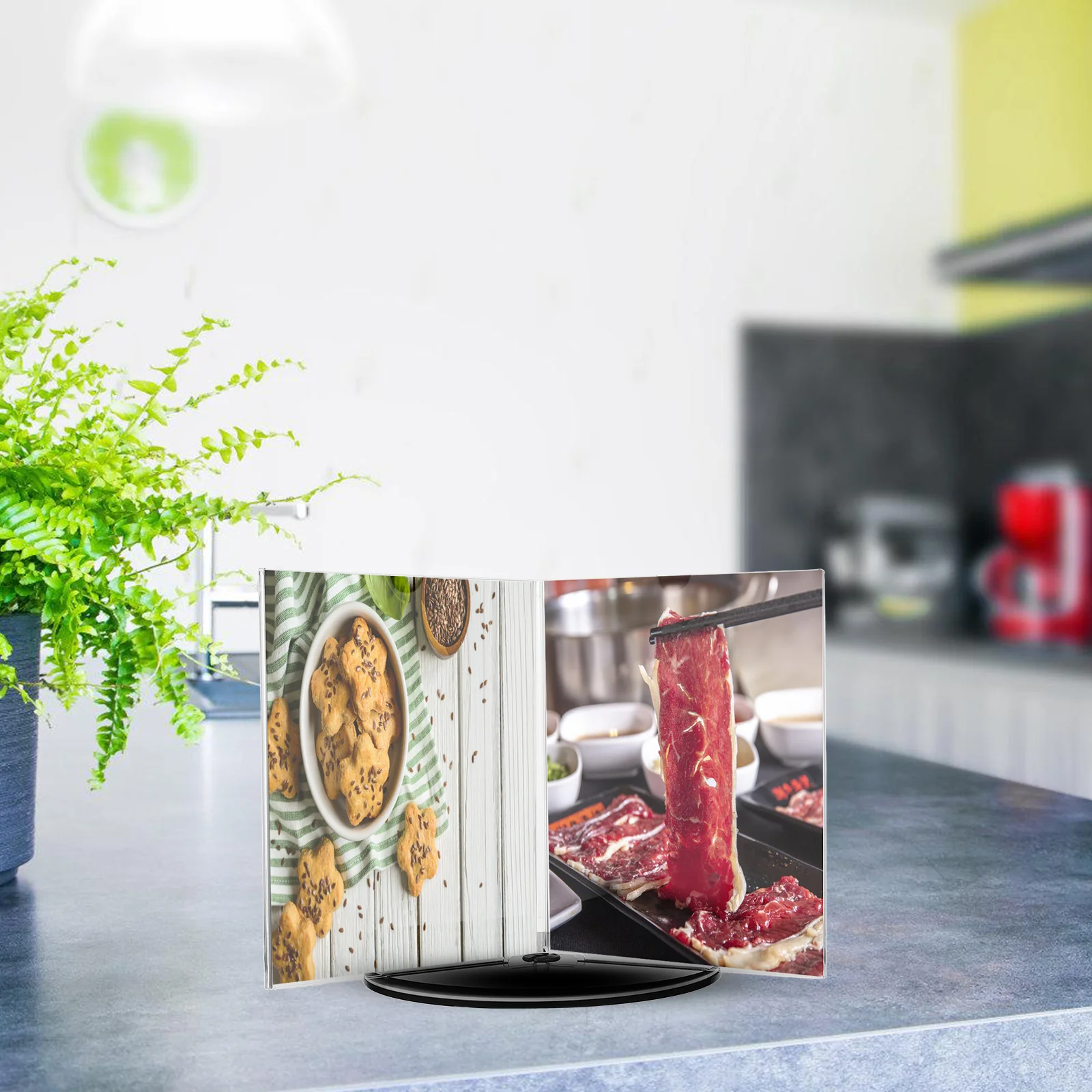

A5 Acrylic Advertising Display Board 14 8x21cm Black Base Rotatable Menu Holder Restaurant Sign St Multi Side Tabletop Bracket