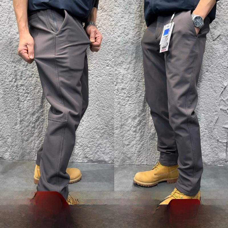 

Thiened Fce Windproof Waterproof Soft ell Casual Pants Autumn Winter Outdoor Hiking Men's Long Trousers Straight Leg Z...