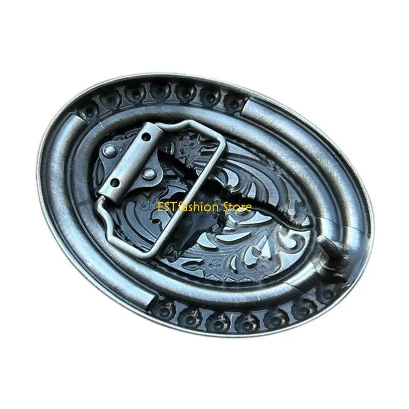 Y5GC الرجال الموضة حزام مشبك متعدد الألوان معدن الثور الجمجمة المراهقين روك حزام الخصر مشبك