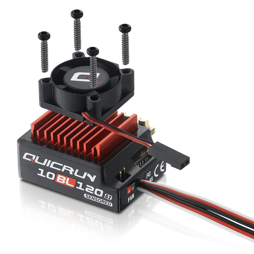 Hobbywing QUICRUN Sensored 10BL120 G2 120A /10BL60 60A 2-3S Lipo Brushless ESC For 1/10 RC Racing Car view 5