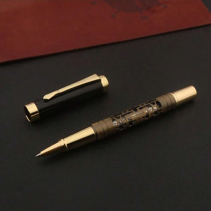 Caneta esferográfica de metal de alta qualidade, caneta de tinta metálica para assinatura, material de escritório e escolar