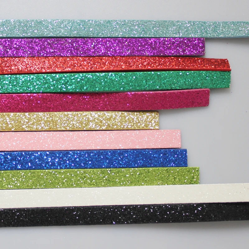 10 Glitter Strips Belt 8mm Width 1 Meter Length PU Leather Glint Band Strap DIY Accessories Findings