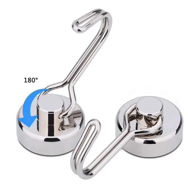 Heavy Duty Magnetic Hook Multi-Purpose Strong Neodymium Magnets Hooks For Home Kitchen Refrigerator Grill Key Cup Wreath Holder