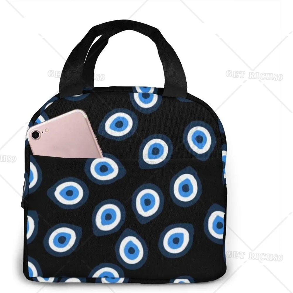 

Lunch Bag Evil Eye Tote Bag Insulated Lunch Box Water Resistant Cooler Bag for Men Women Picnic Boating Beach One Size