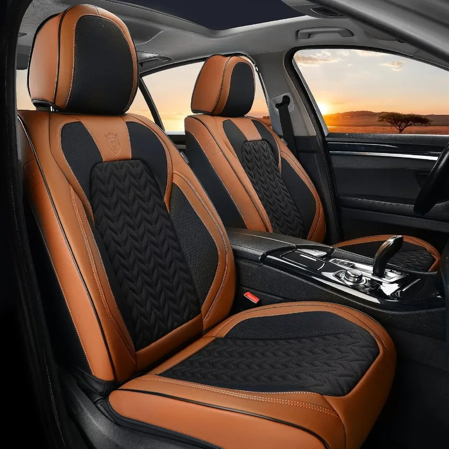 Seat Covers Full Set 5 Seats Car Seat Cover Front and Back Seat Covers for Cars Breathable Faux Leather Car Seat Cushion Car Se