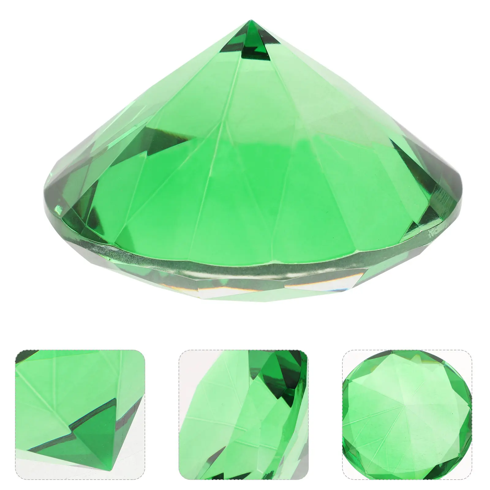 

2Pcs 60Mm Green Diamond Decor Premium Faux Diamond Ornament Wedding Home Birthday Party Sparkling Romantic Atmosphere Artificial