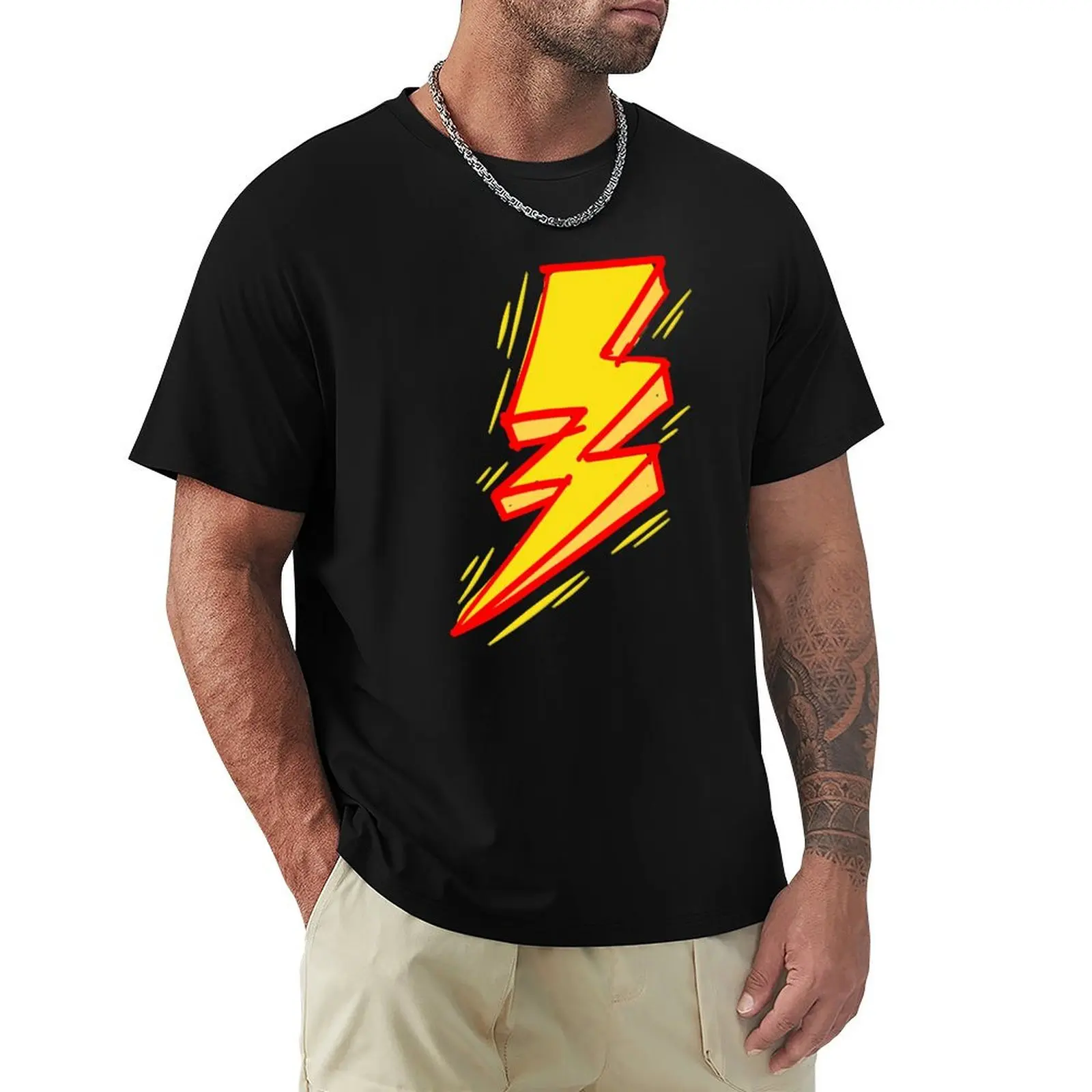 Plain Lightening Bolt T-shirt vintage clothes animal prinfor boys men graphic t shirts