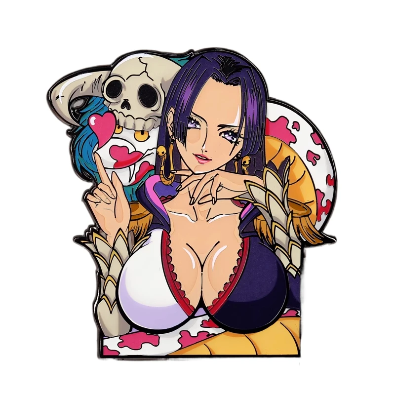 

One Piece Anime Figure Boa Hancock high-quality Alloy Enamel Craft Brooches Badge Clothes Backpack Fashion Diy Sexy Ornament