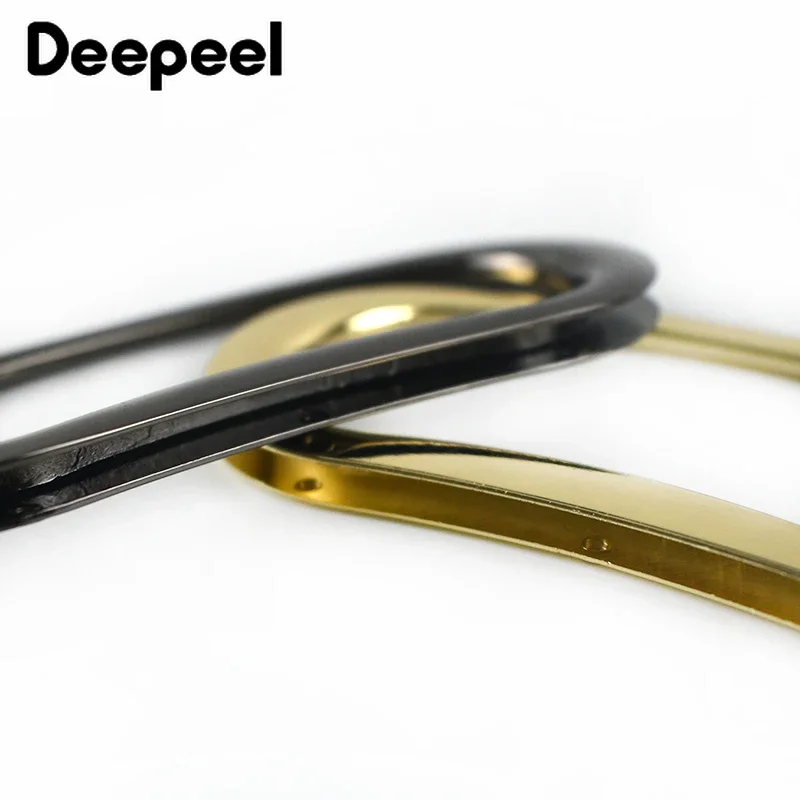 2Pcs Deepeel 3.8X8.8cm Metal Bags Handle Purse Frame Kiss Clasp Handbag Replacement Handles DIY Women Bag Hardware Accessories