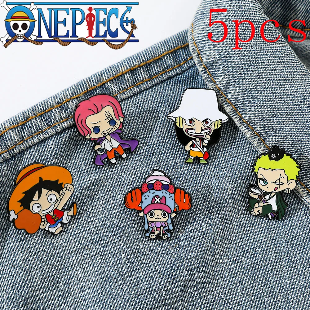 

Luffy Cartoon Brooch Anime One Piece Lapel Pin Accessories Applicable To Clothes Backpack Badge Decoration Kids Jewelry Gifts