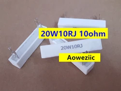 10Pcs 20W10RJ 20W10ΩJ Horizontal Cement Resistor 20W 10 ohm Ceramic Resistance precision 5% Power Resistance Insert foot Pin