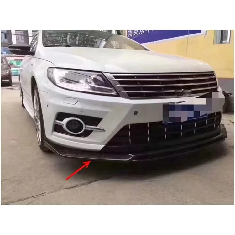 

Front Bumper Lip Spoiler Carbon Fiber for VW Passat CC 2013-2017 Car Front Bumper Guard Black Standard 2 PCS