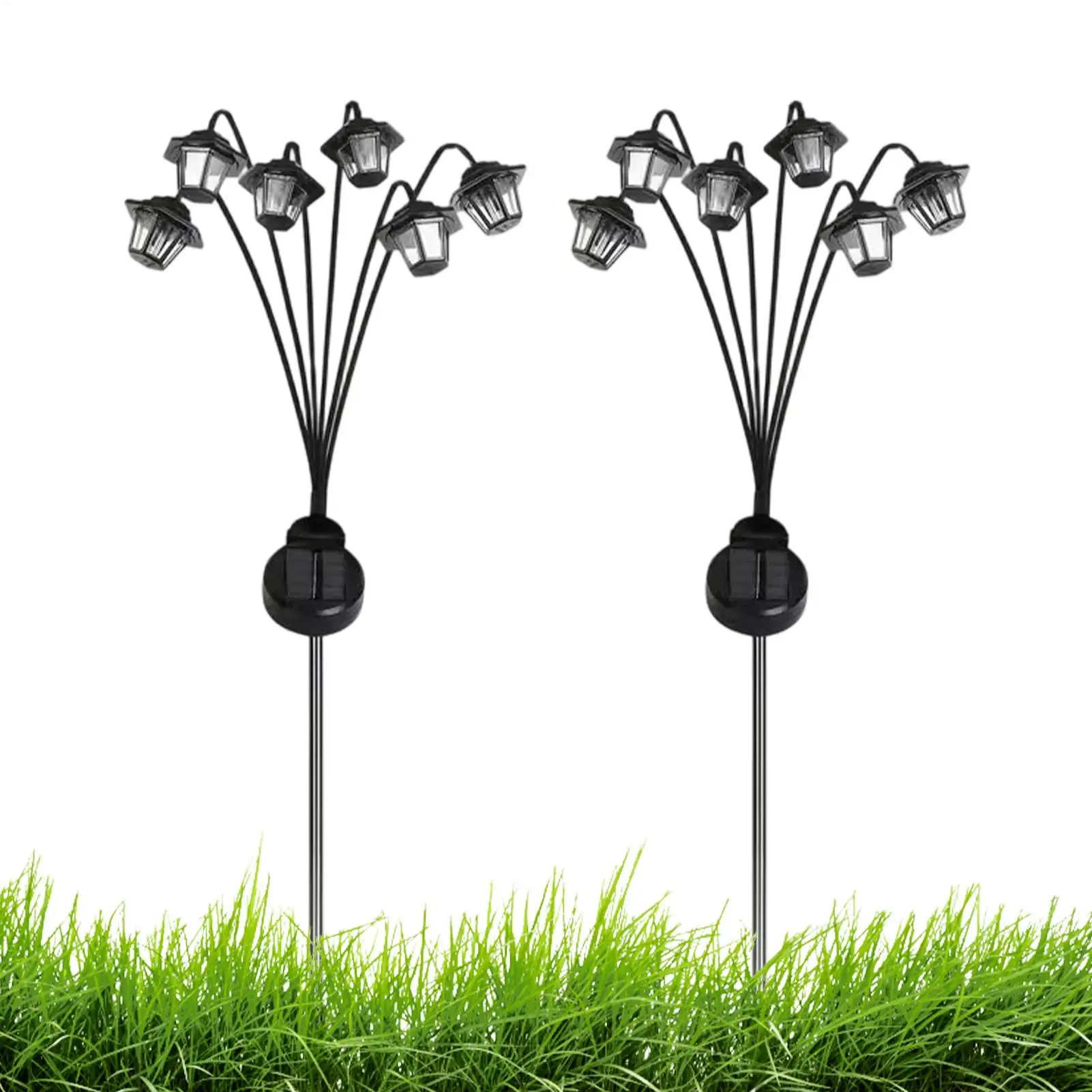 Solar Lights Outdoor 2 Pieces Waterproof LED Ground Stakes Solar Lights Outdoor Waterproof For Lawn Patio Porch Landscaping