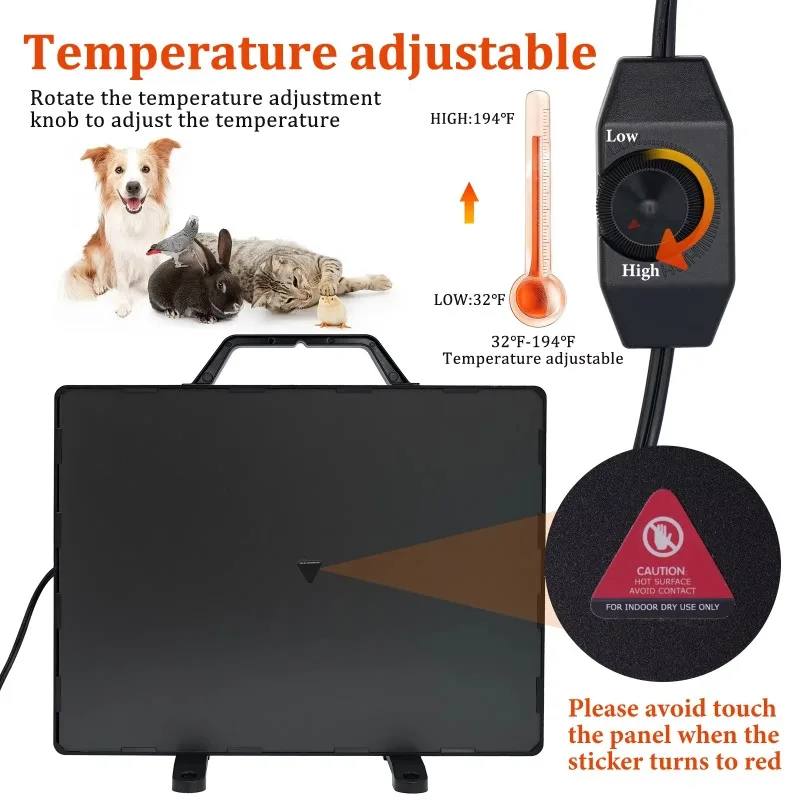 Coop Heater Constant Temperature Heating To Protect Chickens From Cold in Winter Can Be Hung Erected Forincubator All Poultry