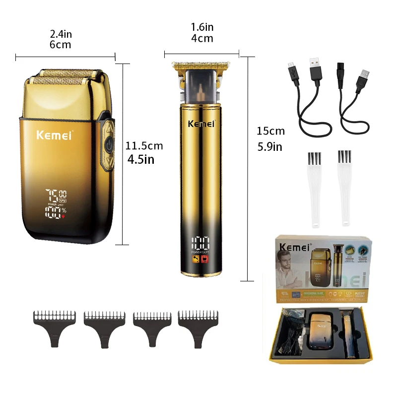 Kemei 2131 Electric Hair Clippers Foil Shavers Barber Grooming Hairdressing Set Professional Rechargeable Wireless Hair Trimmer