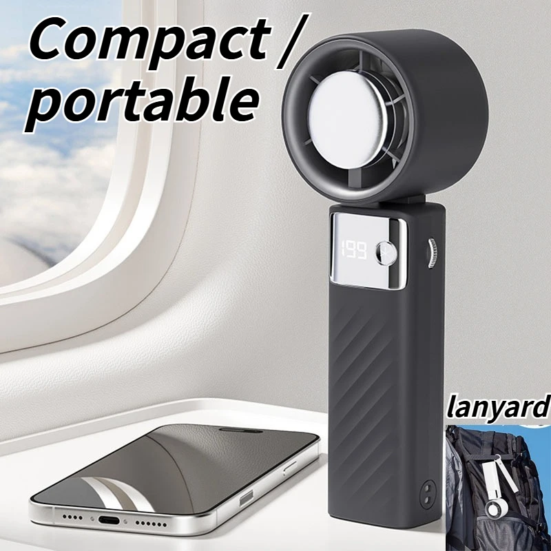 

Новый портативный ручной вентилятор с 199 настроями скорости для дома, уличного офиса, студенческого настольного охлаждения, полупроводниковый складной мини-вентилятор