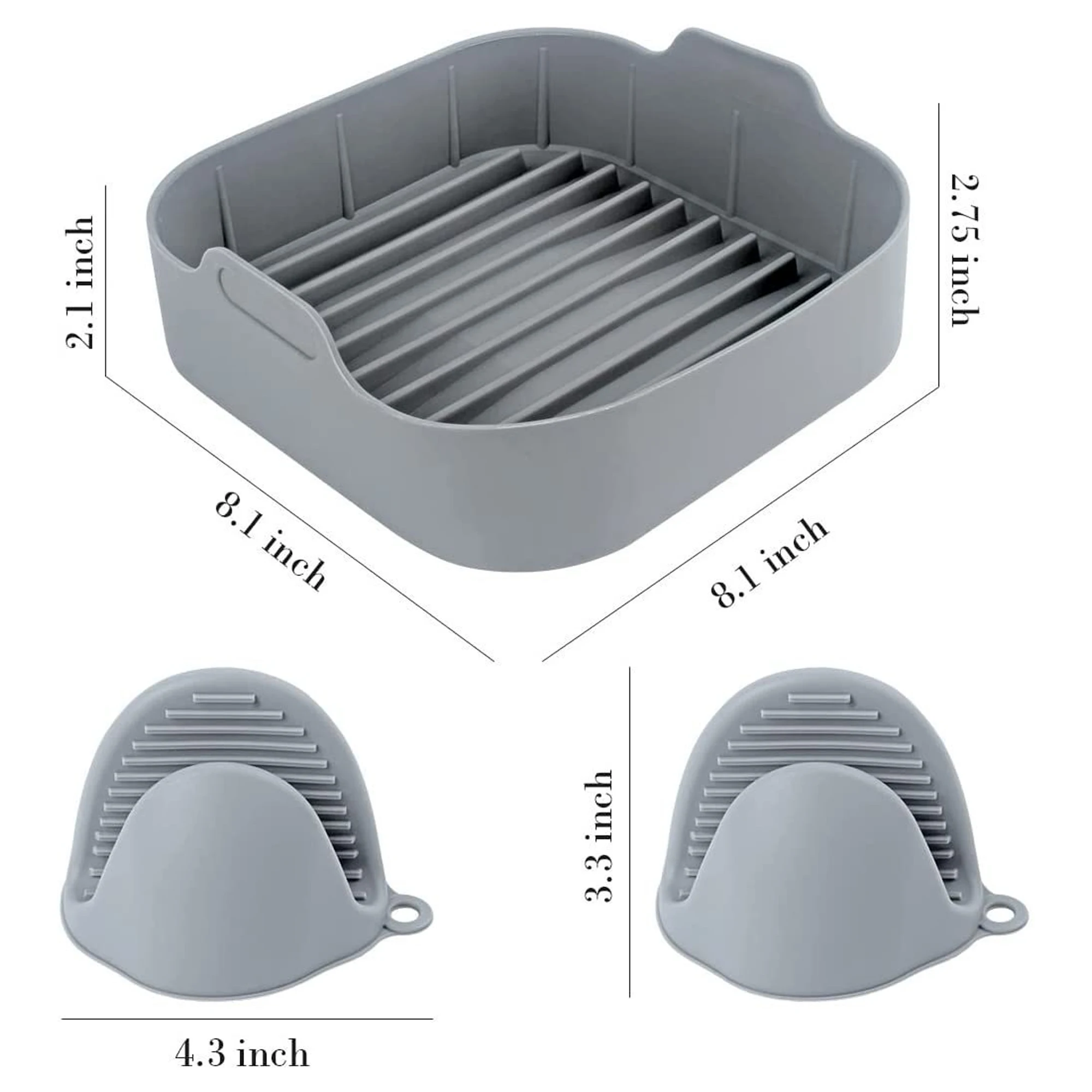 Air Fryer Silicone Pot with Clips Non-stick Liner Baking Basket Accessories